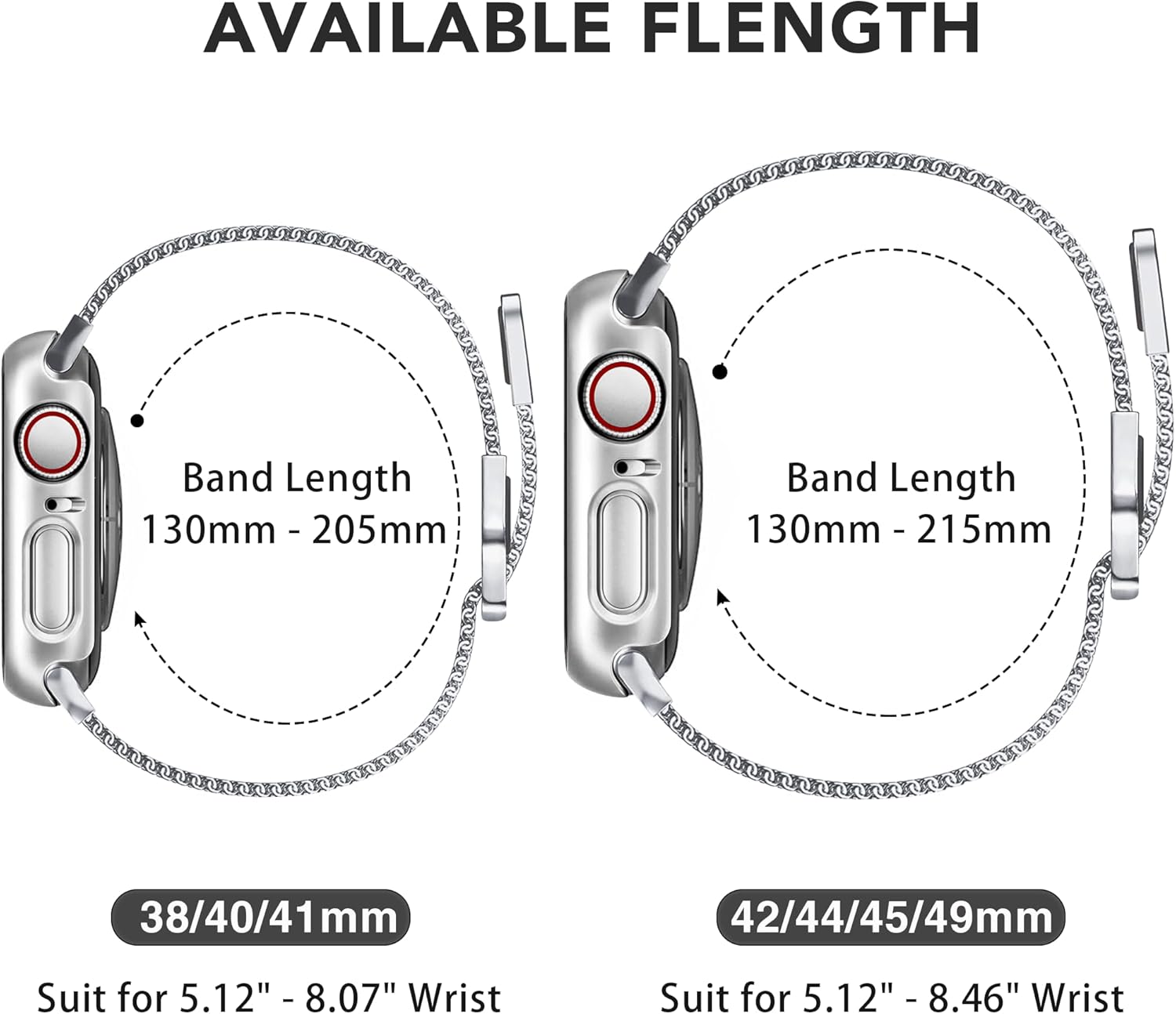 2 Pack Metal Magnetic Bands Compatible with Apple Watch Bands for Women with 44mm Case, Stainless Steel Milanese Mesh Loop iWatch Bands for Apple Watch SE Band Series 6/5/4 44mm Women Men - Image 2