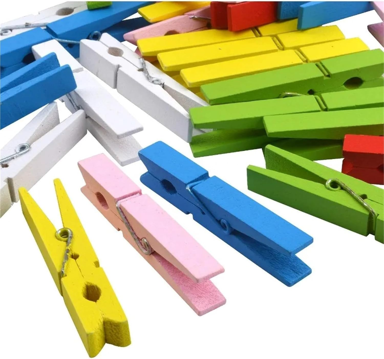 Photo Clips 150/200/300pcs Large Wooden Clips Colorful Photo Paper Clip Clothespins Clothes Pegs Pins for Home Decor Craft Projects(300pcs)