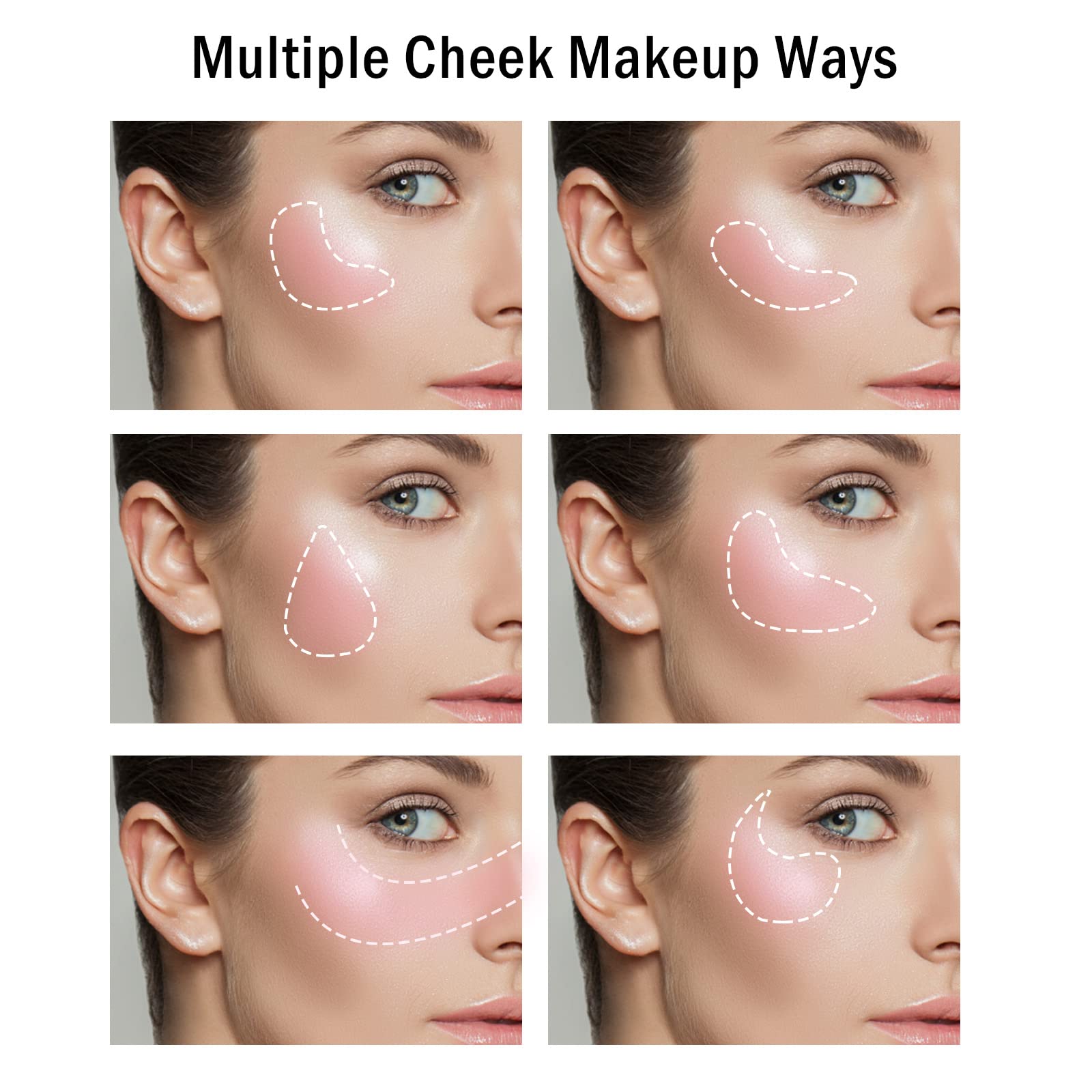 Boobeen Blush poudre libre, Blusher naturel pour les joues, Blush hautement pigmenté, maquillage facile à estomper, à porter tout au long de la journée.