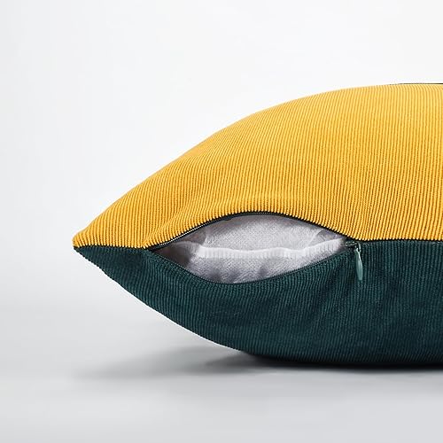 Miniatura 6 de Snycler Juego de 2 fundas de almohada de pana con empalme, súper suaves, bohemias, a rayas, decorativas, con textura, para sofá, sala de estar, 18 x