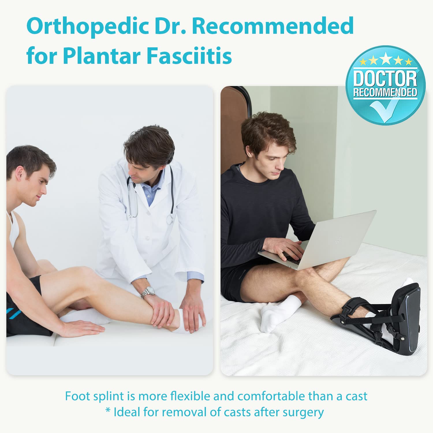 KD Férula del pie de la fascitis plantar: bota ajustable del soporte del tobillo del pie para la tendinitis de Aquiles, lesiones del tobillo, dolor del talón