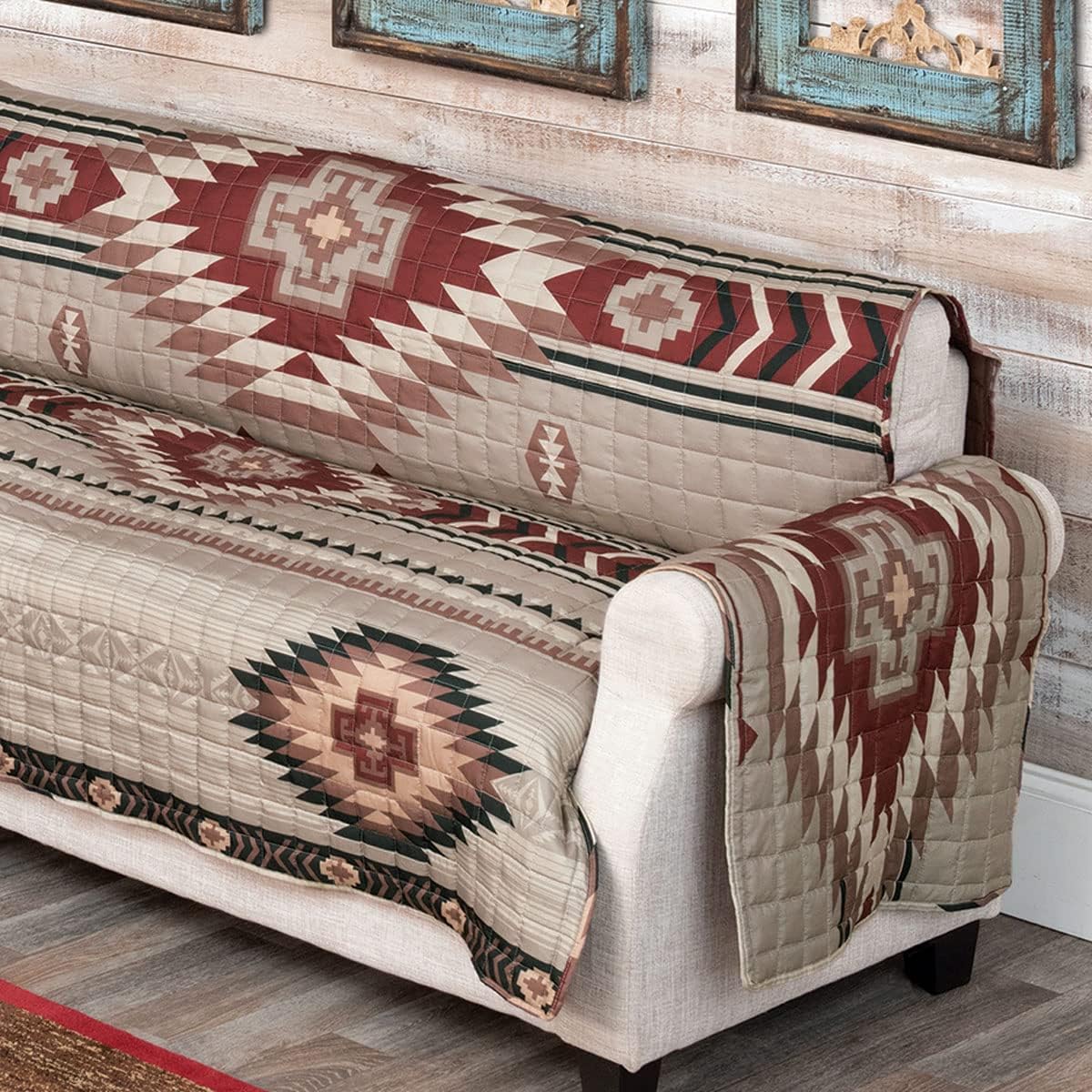 BLACK FOREST DECOR Durango Mesa Loveseat Cover, Cotton, 103" W x 76" L