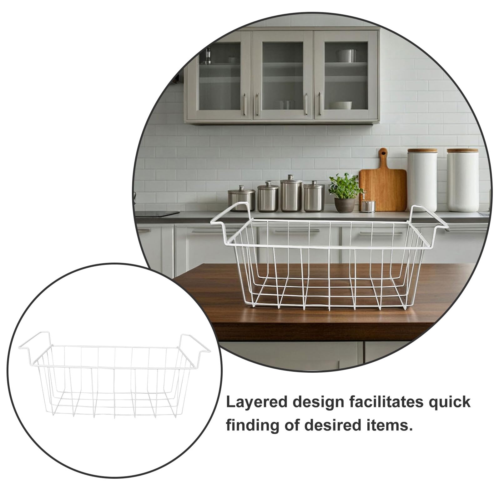 POPETPOP Estante Para Congelador De Metal Organizador De Almacenamiento Separador Colgante Cesta De Alambre Para Congelador Horizontal Para Organizar Paquetes De Hielo y Alimentos Profundo