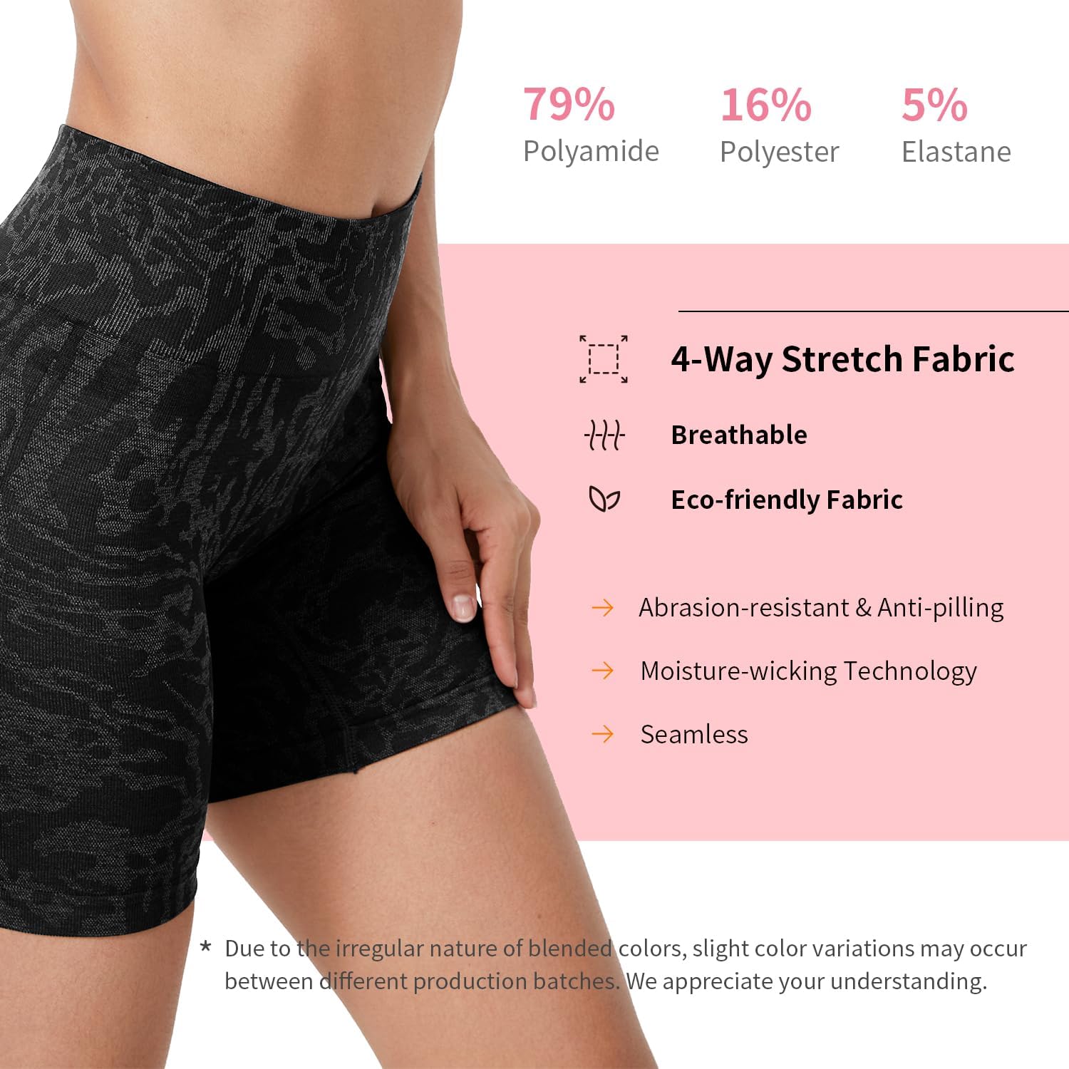 Women Workout Gym Shorts 4.5 Scrunch Butt Lifting Tummy Control Shorts Comfy Running Seamless Booty Biker Shorts - Image 5