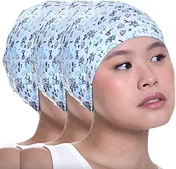 Touca Nero Estampada Com Barra Alisa e Conserva Penteado Reduz volume Anti Frizz 3 Und