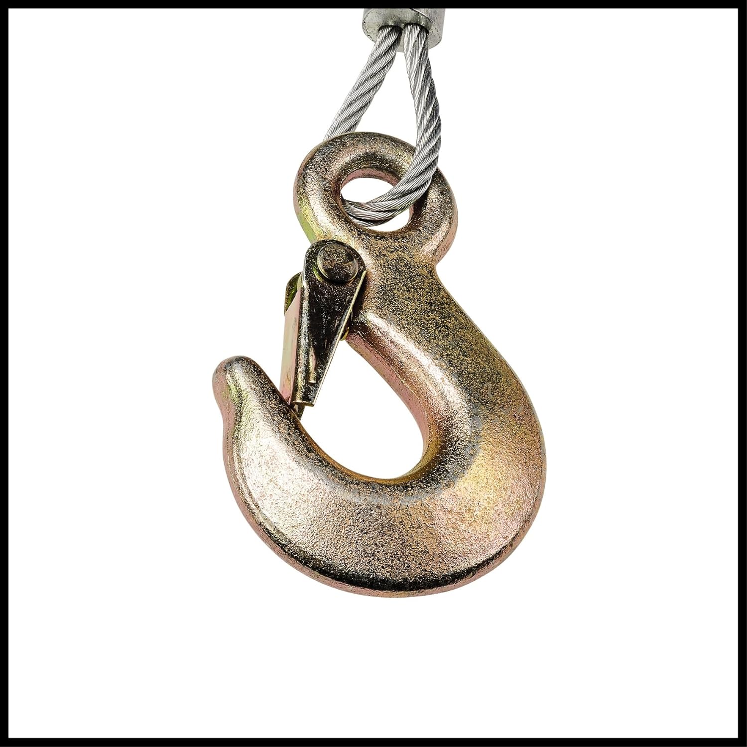 Close-up of the safety hook with safety tongue