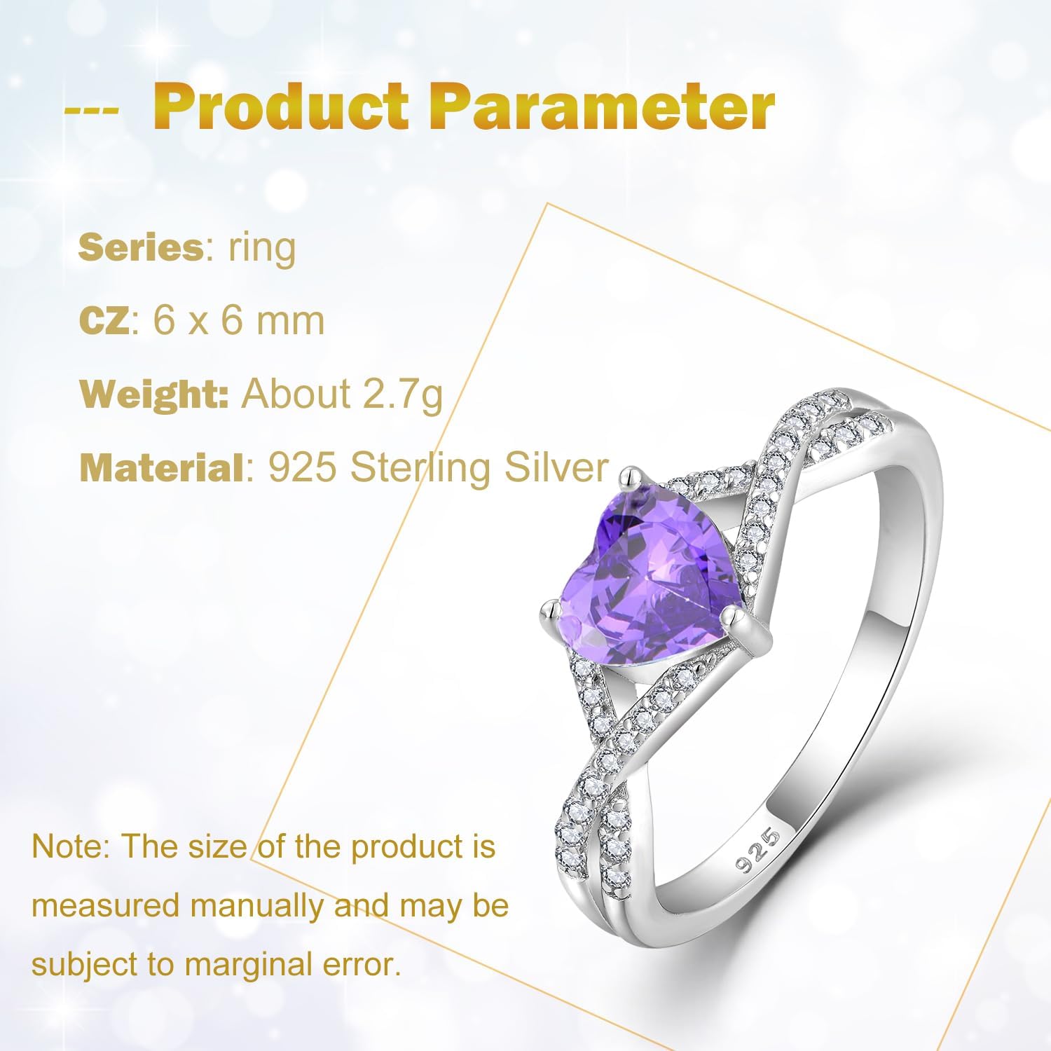 925 Sterling Silver Infinity Heart Ring Birthstone promise Ring for Women Wedding Engagement Birthday Jewelry - Image 6