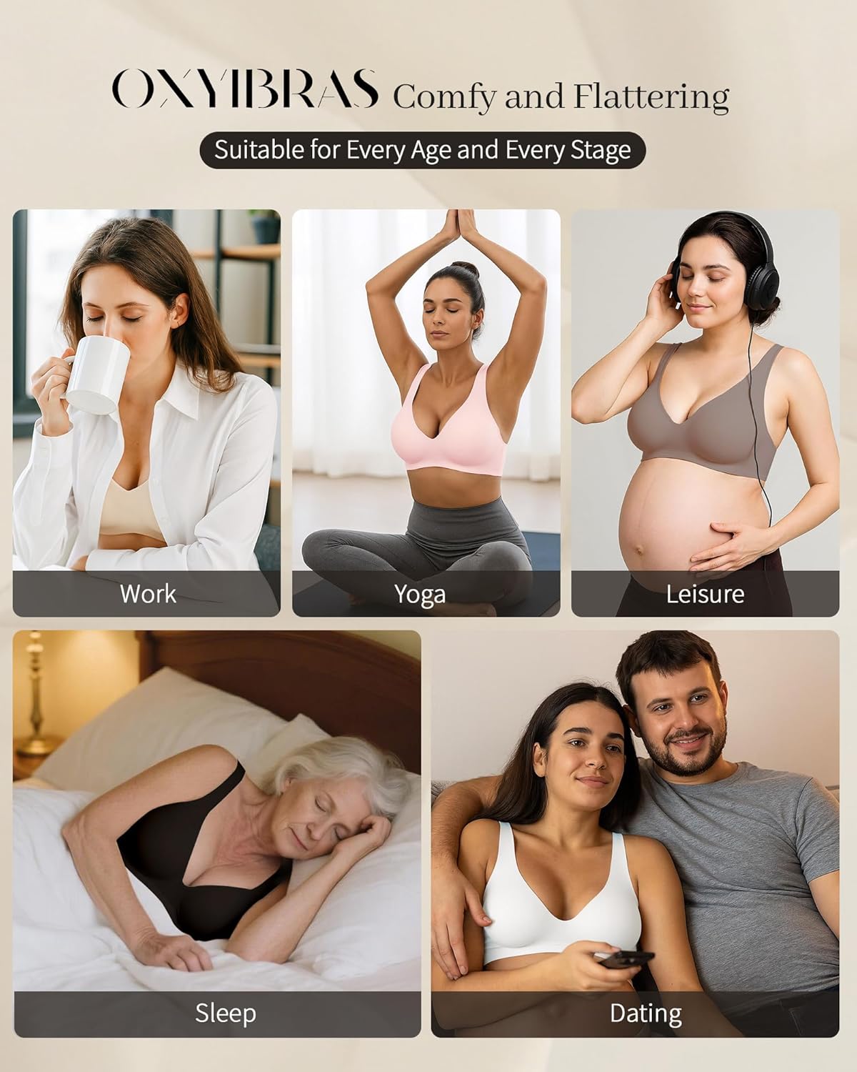 Smooth V Jelly Bras for Women No Underwire Seamless Plunge Bralettes T Shirt Sleep Everyday Bra with Bra Extender - Image 5