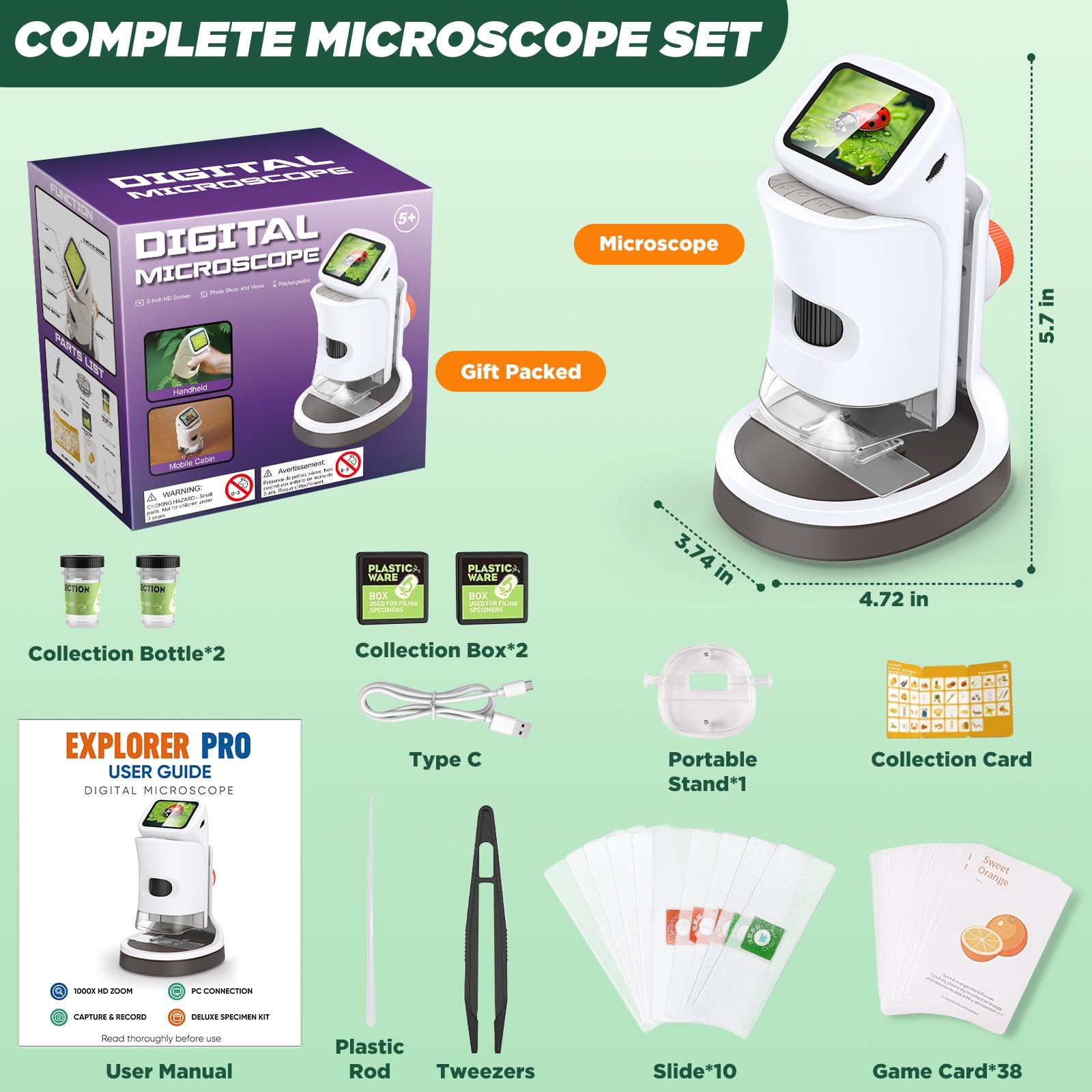 Uarzt Kids Digital Microscope - 1000X Magnification -6