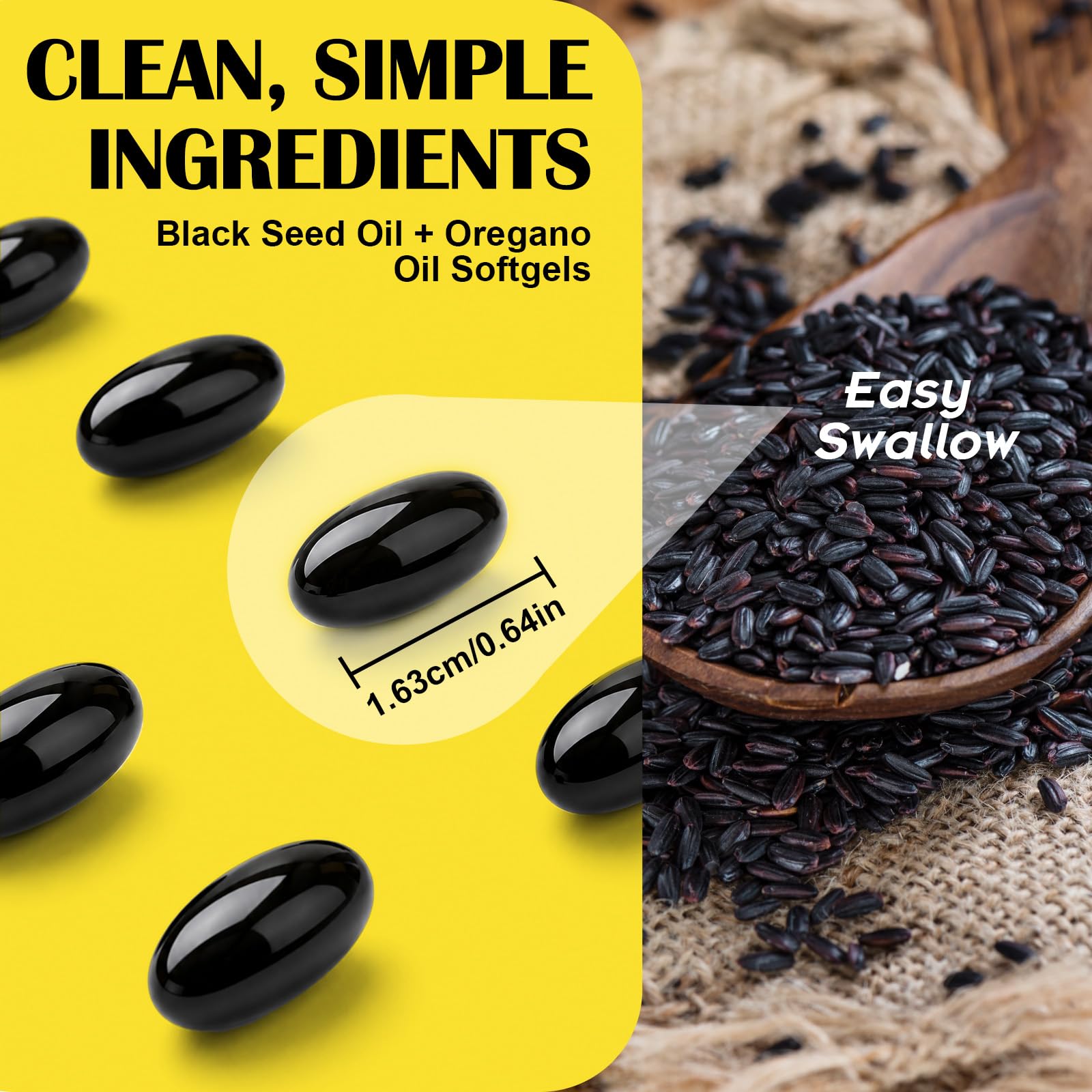 Black Seed Oil Capsules 3000mg, 240 Softgel | Cold-Pressed Nigella Sativa — Amazon image 7