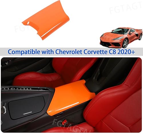 Miniatura 10 de Cubierta de panel de caja de reposabrazos compatible con Chevrolet Corvette C8 2020-2024, cubierta de protección de bandeja de almacenamiento de ABS