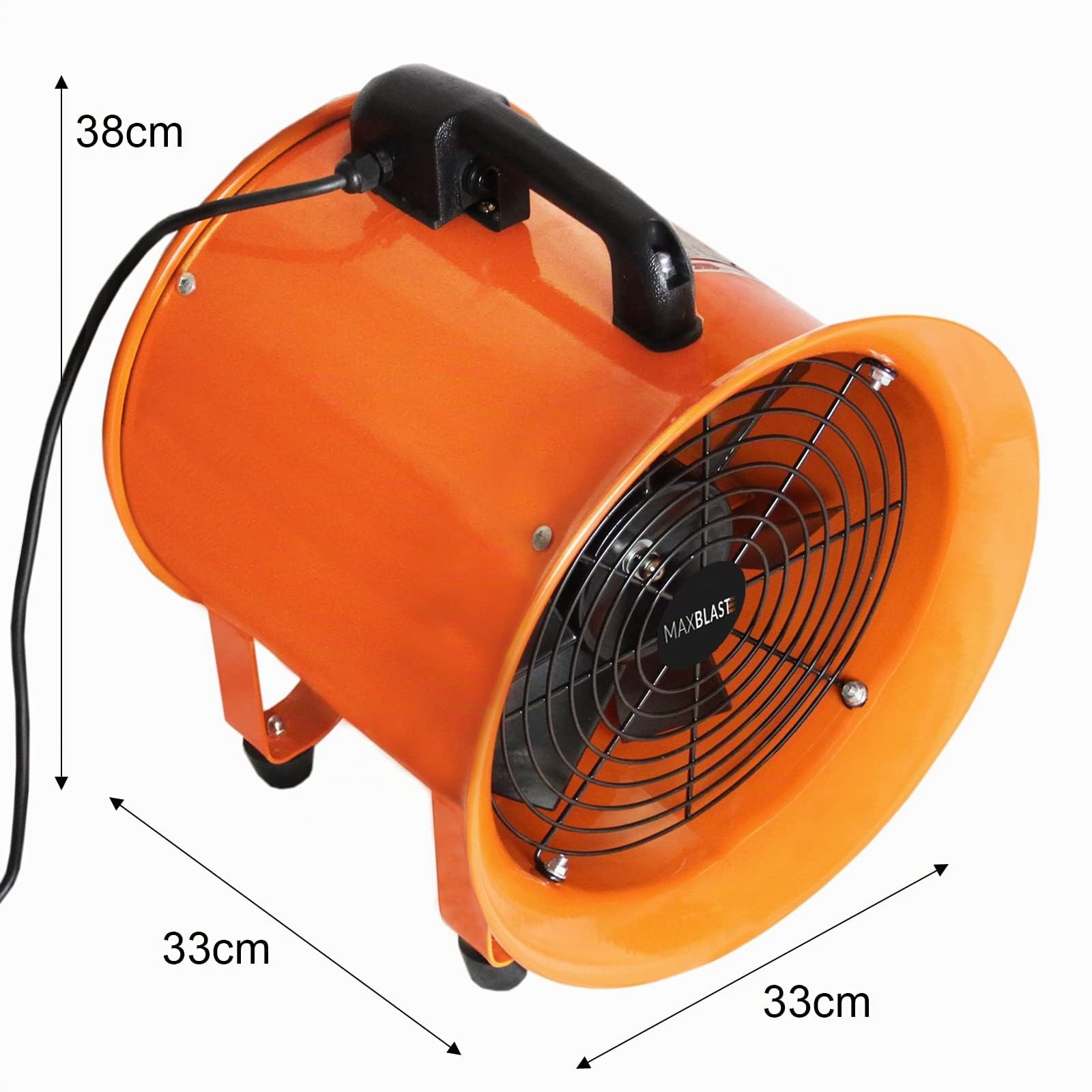 Extractor de Polvo 250mm Portátil Potencia 320W con Conducto Retráctil 6m Soplador Aire Humos Industrial Aparato para Quitar Polvo Ventilador Aspirador Profesional Taller Dust Extractor Fan Air Blower