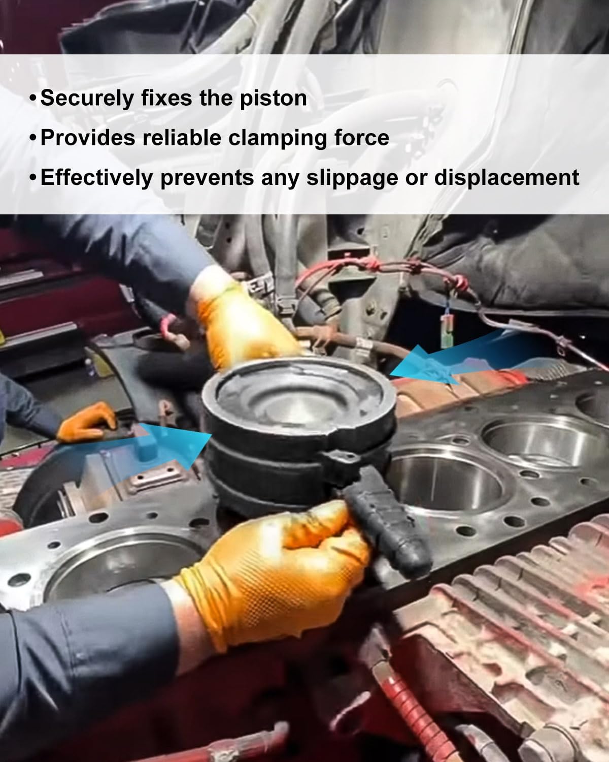 7040 Piston Ring Compressor Tool Fit for Cummins ISX Caterpillar 3400 and C-15 5.4" bore,Piston Ring Compressor Remover Installer Tool Replace PT-7040, Diesel Piston Ring Compressor Adapter, Black