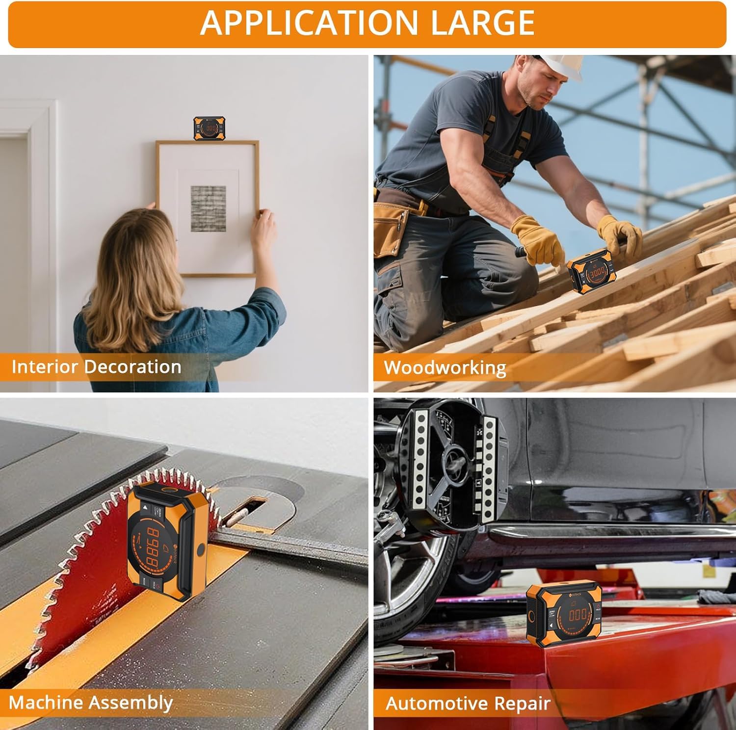 Neoteck Inclinometro Digital 4×90°/2x180° Transportador Digital con Pantalla LED y Alerta Sonora Buscador de Ángulo Recargable con Fondo y Parte Trasera Magnéticos para Carpintería Construcción