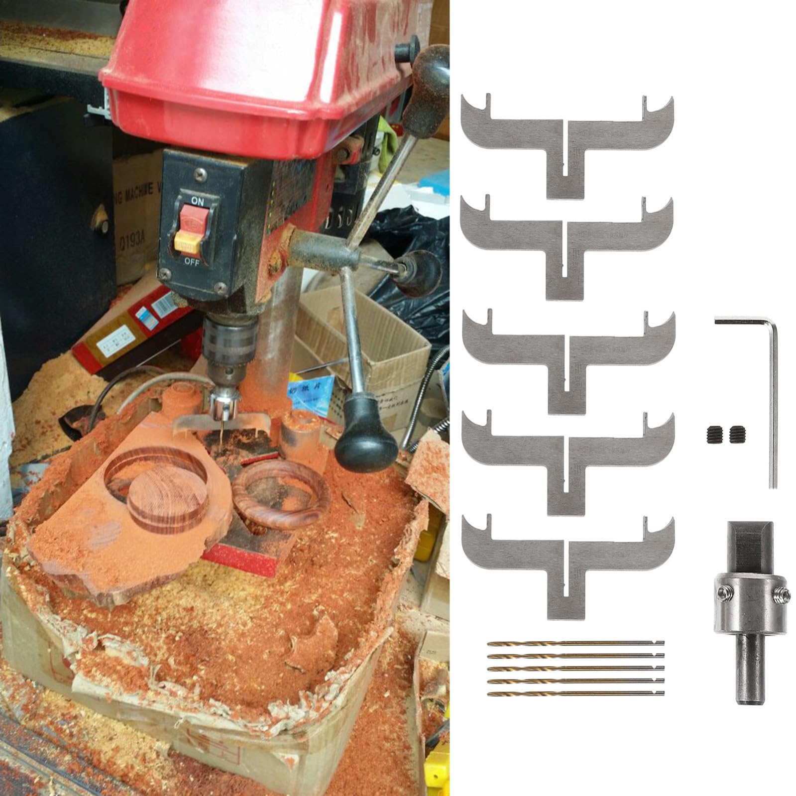 Levemolo Set di Utensili per Intaglio Legno ad Alta Precisione in per Realizzazione Braccialetti e Anelli in Legno Fresatura e Foratura Professionale