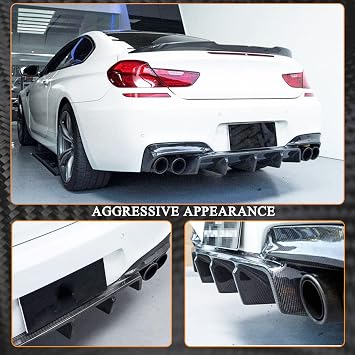 Real Carbon Fiber Rear Diffuser for BMW 6 Series 2013-2018 F06 F12 F13 640i 650i M Sport M6 Customized Lower Bumper Lip Spoiler Body Kit