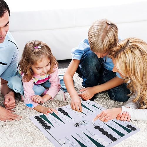 Miniatura 4 de Juegoal Juego de mesa portátil de 20 pulgadas, 3 en 1 para juegos de mesa de viaje para niños y adultos, juego de ajedrez clásico plegable