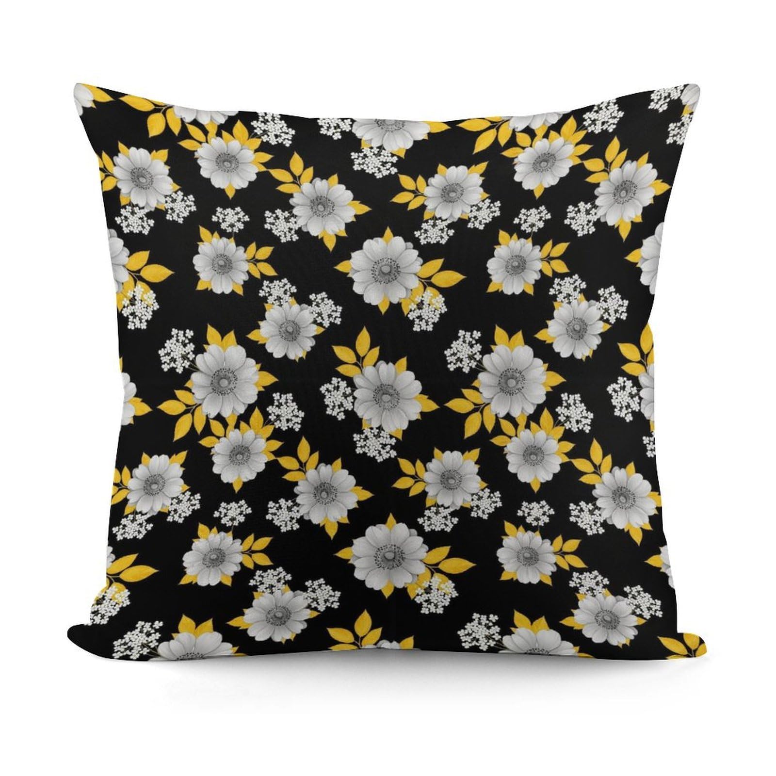 Smazdfxx Picture(48) Soft Cozy Black White Lily Flower Pillowcase Luxury Decorative Pillows Square Shaggy Cushion Covers For Sofa, Living Room