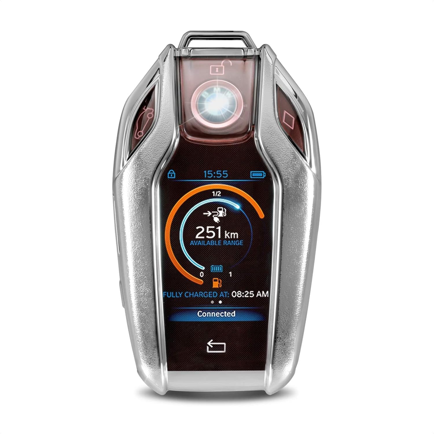 WORCAS for BMW LCD Screen Key Fob Cove,Soft TPU Key Fob