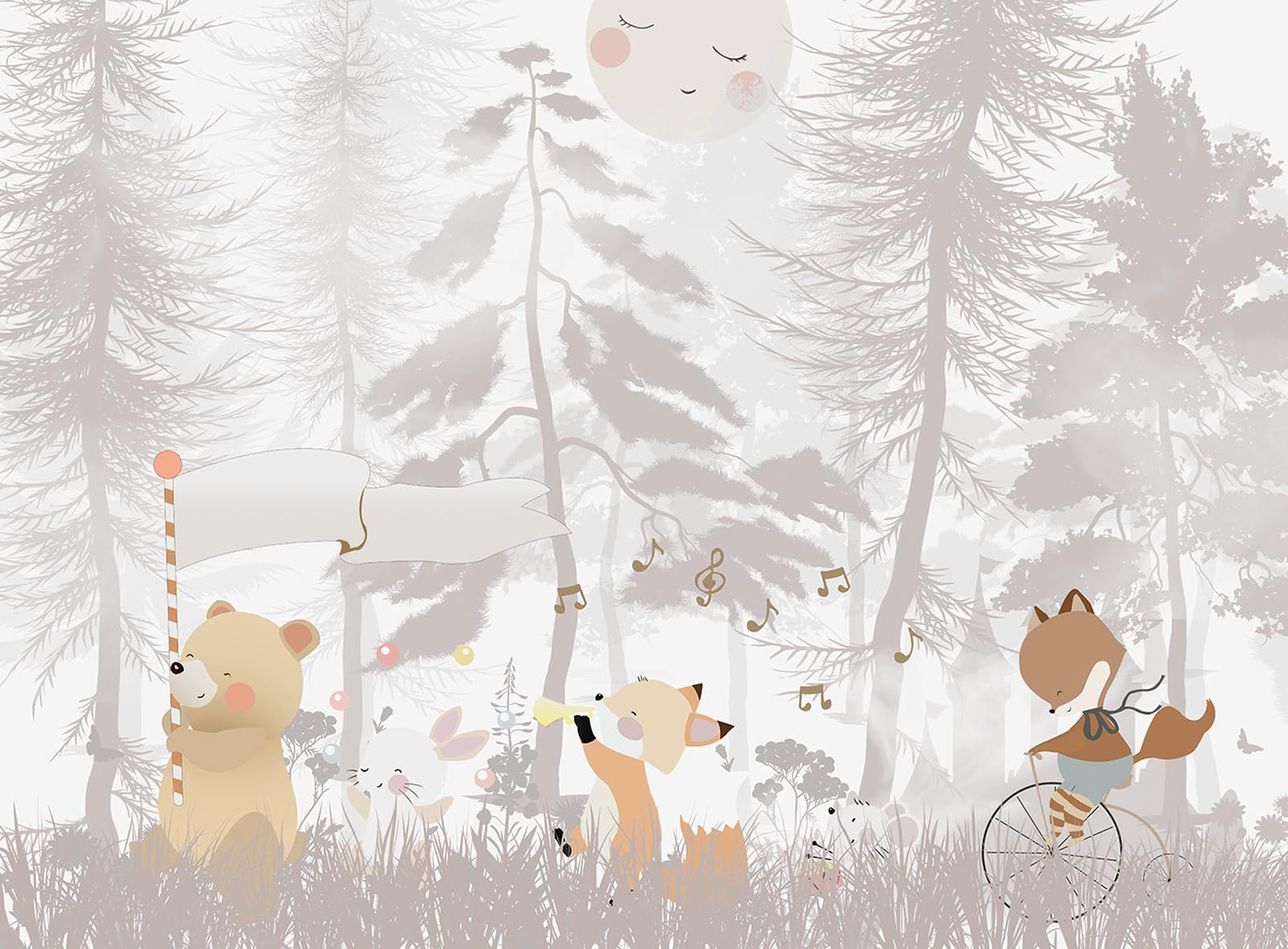 Papier peint panoramique animaux de la jungle Lumalea chambre enfant