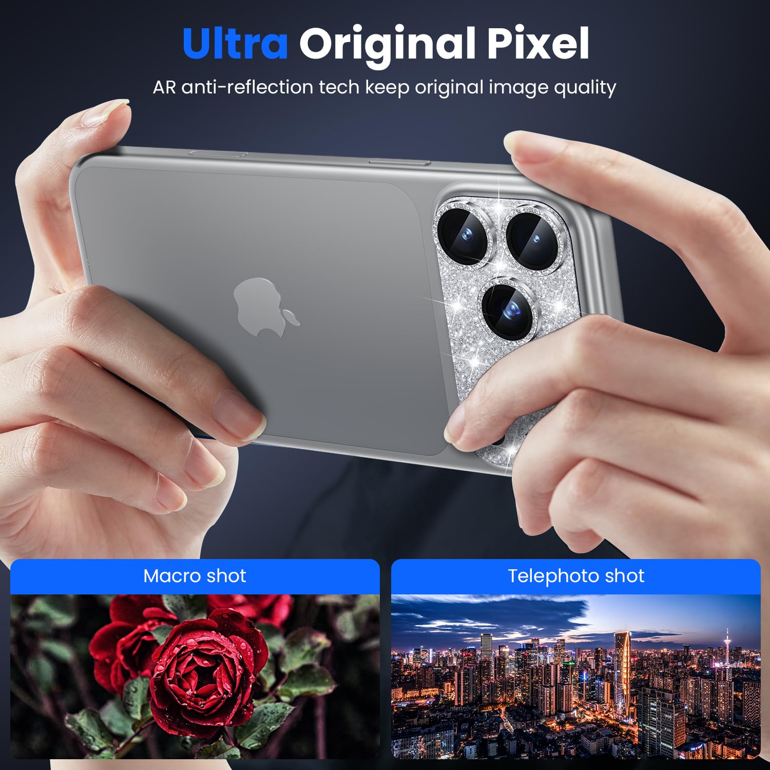 WSKEN voor iPhone 17 Pro cameralensbeschermer - Matte metalen plaat militaire kwaliteit onbreekbaar 9H gehard glas scherm cover accessoires, anti-vingerafdruk, krasbestendig, hoesvriendelijk, Flash