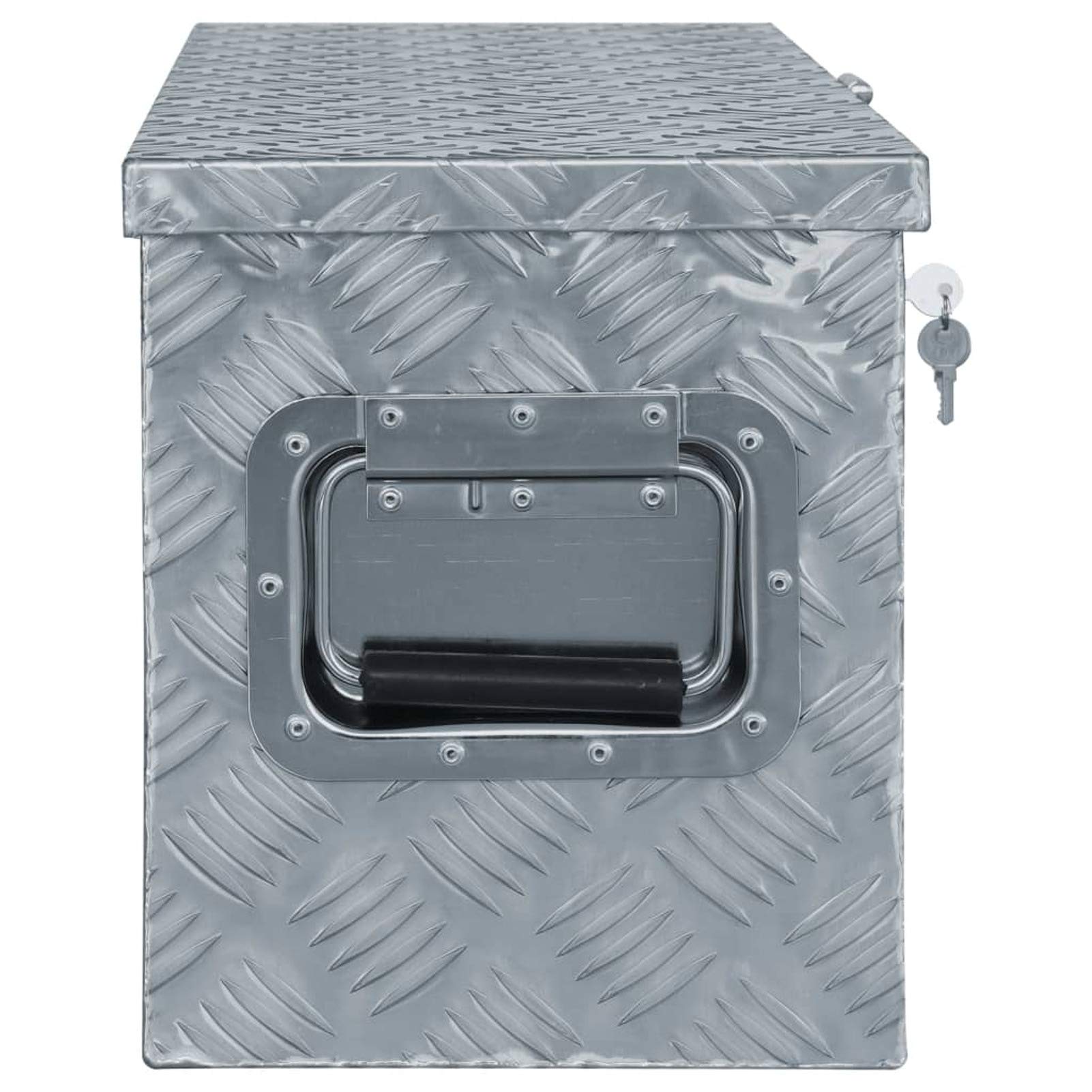 Homgoday Caja de aluminio 80 x 30 x 35 cm plateada, caja bajo el suelo, cajas porta herramientas l