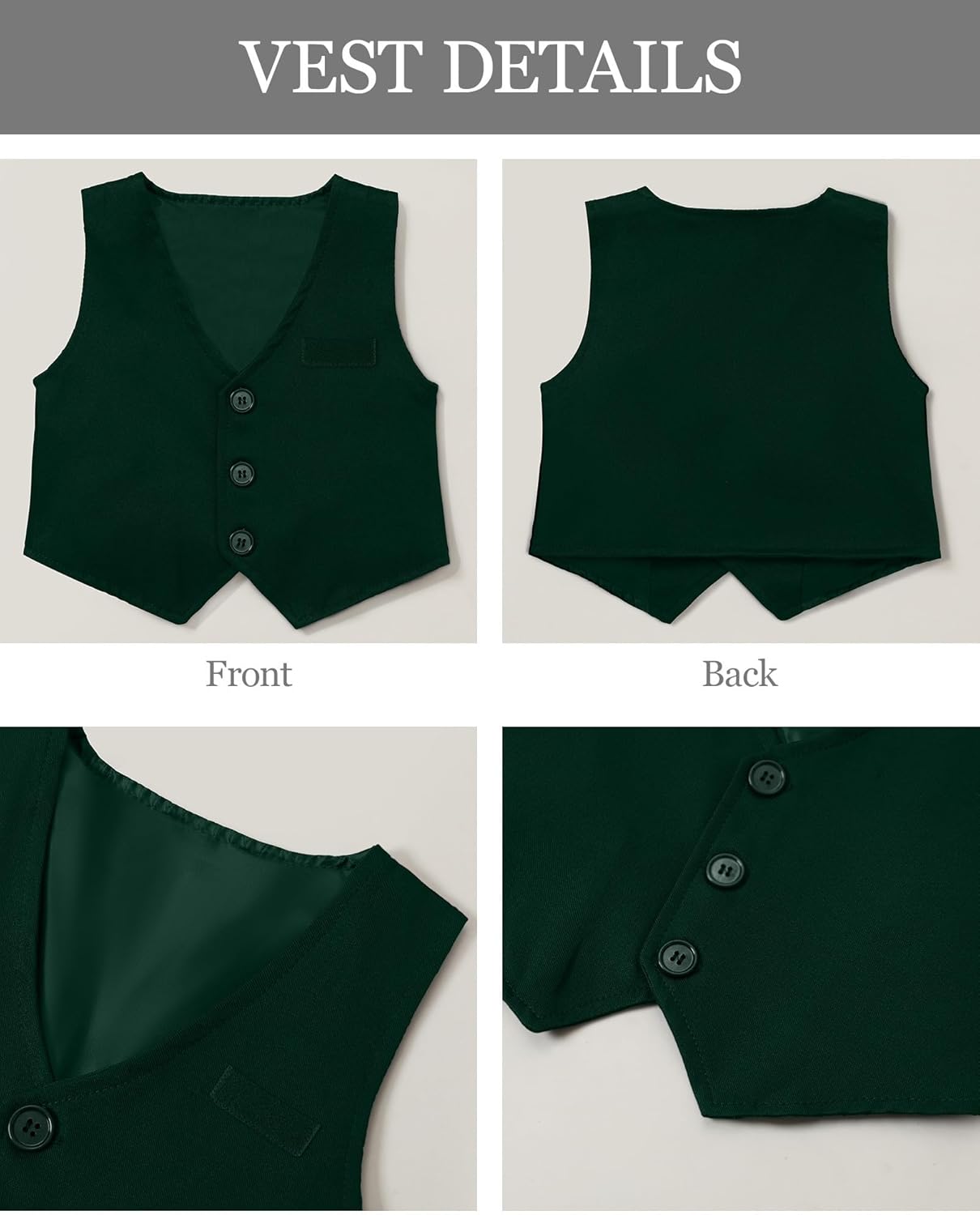 Baby Boy Suit Gentleman Clothes Wedding Outfits Formal Jumpsuit Long Sleeve Romper+Vest 0-24M - Image 6