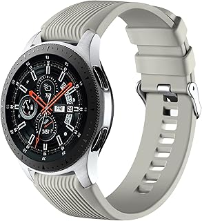 سوار من السيليكون مقاس 22 ملم من ماستين متوافق مع ساعة سامسونج جالاكسي 46 ملم/ ساعة جالاكسي 3 45 ملم/ جير اس 3 فرونتير/ هواوي جي تي 2، سوار رياضي من السيليكون الناعم رجالي وحريمي