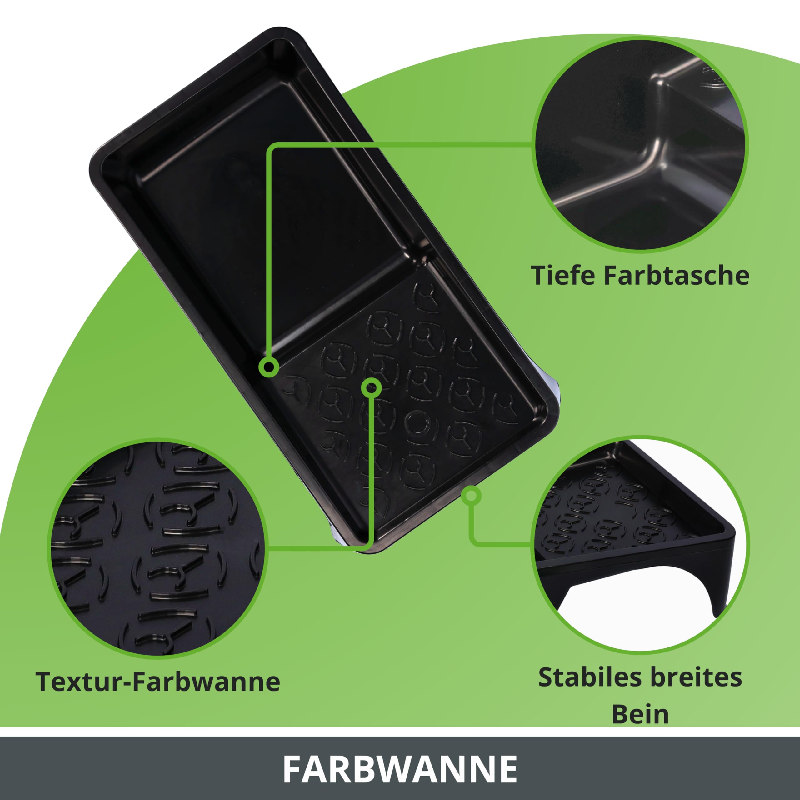 ToolSpace Uniwersalny Zestaw Mini do Malowania Mebli Małych Powierzchni 4 Wałki w Tym 2xWkład Moltopren 10cm 2xWkład Girpaint 11cm Pędzel Malarski Rączka Kuweta Średnia 7 Elementów