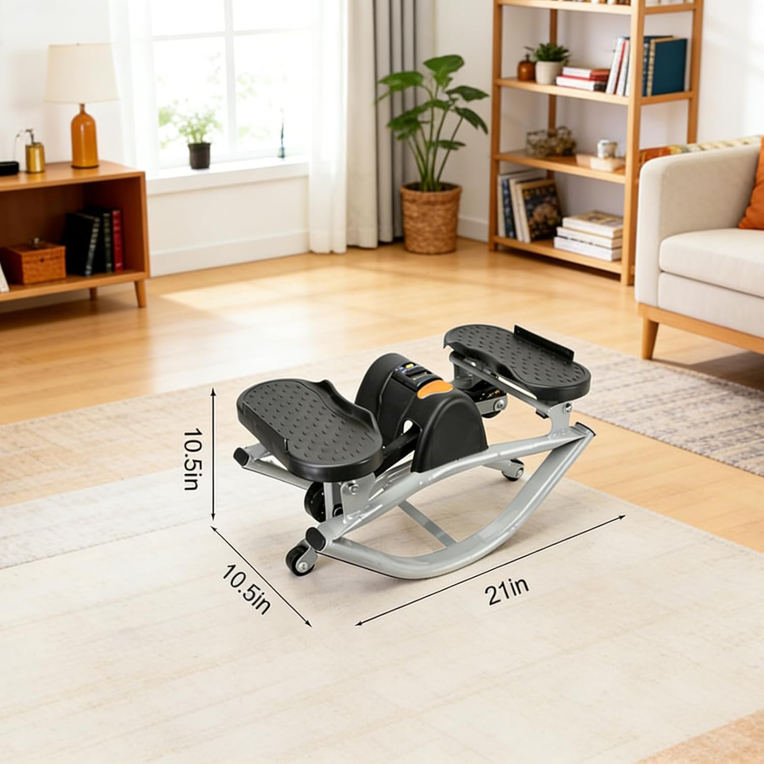 Rock Stepper Side to Side Lateral Rocking Stepper Machine with Resistance Bands Digital Monitor and Non Slip Mat Low Impact Fitness Stepper for Home Workout