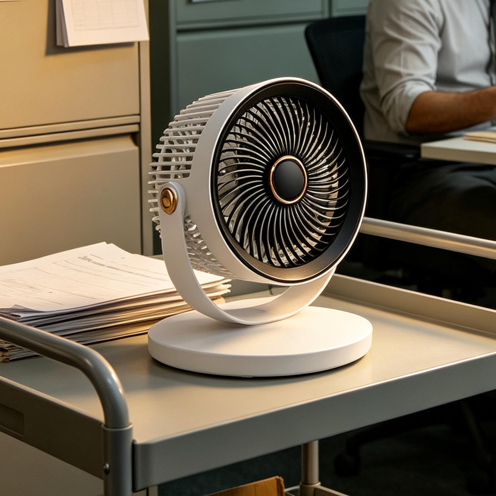 Ventilador De Suelo 5 velocidades potente flujo de aire recargable con luz