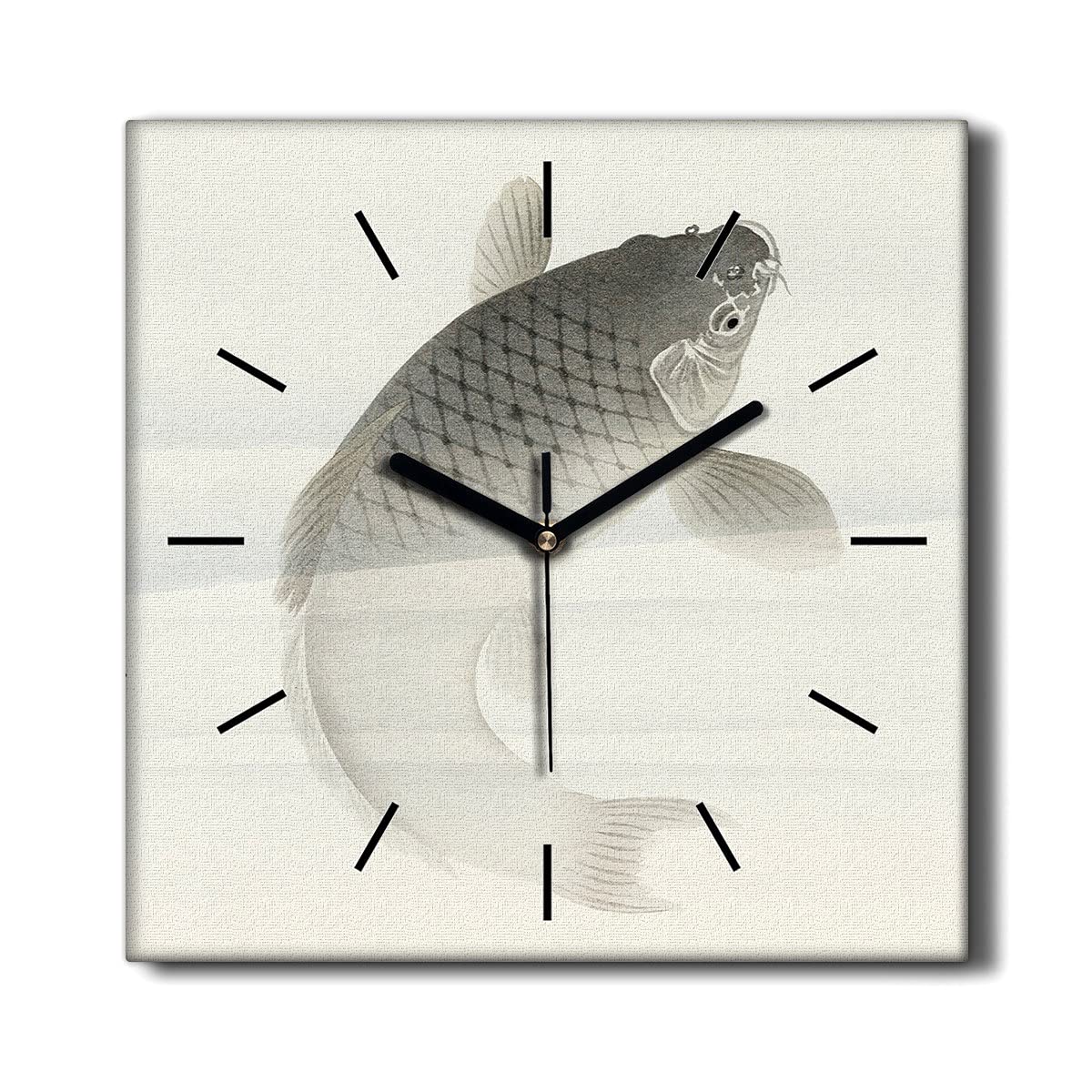 Toile Décoration Murale Horloge Haut de Gamme Poisson 30cm