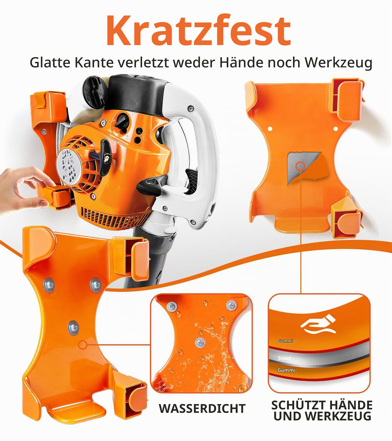 Wandhalterung für handgeführte Laubbläser, 1 Stück, verbesserte Version, Bläserhalter für die Garagenwand, passend für Stihl BG-50, BG-56, BG-66, BG-86, SH-56, SH-86