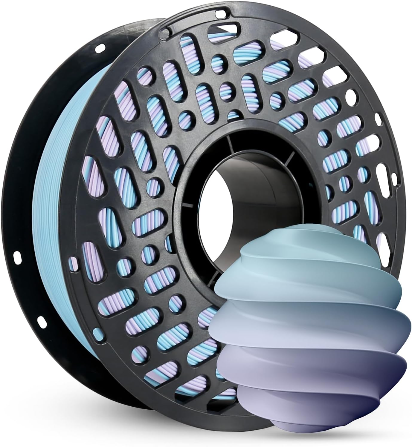 Rainbow PLA 1.75mm Filament Bundle, 4-Pack Multicolor Gradient Material, Neatly Wound, +/- 0.02mm, Fit Most FDM Printers, 4 x 250 Spools (Total 1kg) - Rainbow Series