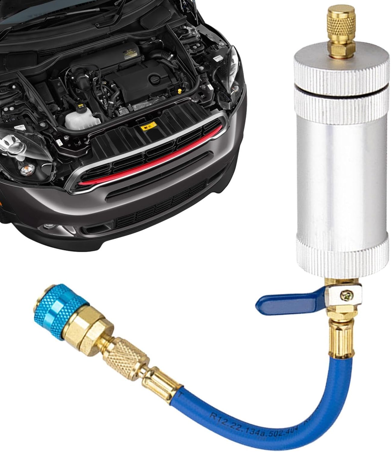 Refrigerator Filler Kit | Air Conditioning Refrigerant Charge Set | Refrigerant Filling Tool, R134A Dispensing Valve, AC Recharge Hose Kit, Quick Connector