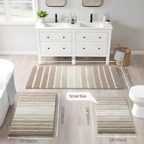 Miniatura 2 de Alfombra de baño antideslizante, extrasuave y absorbente, lavable a máquina, tapetes de baño para suelo de baño, bañera y ducha, 20 x 32 pulgadas,