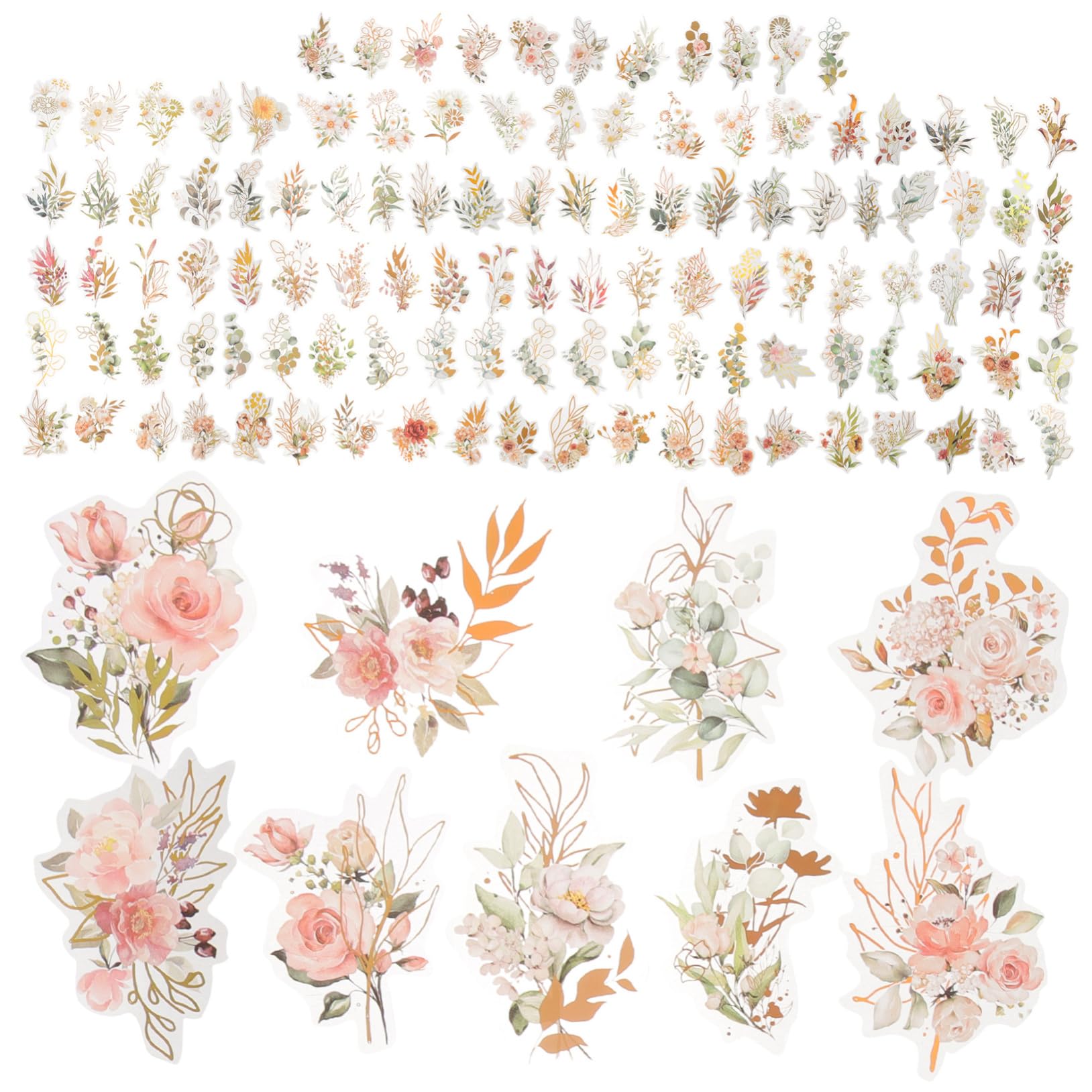 2 Series Pegatinas Holográficas De Plantas Y Flores Para Scrapbooking Decoración De Proyectos Diy Para Álbumes Y Diarios 240 Piezas*2