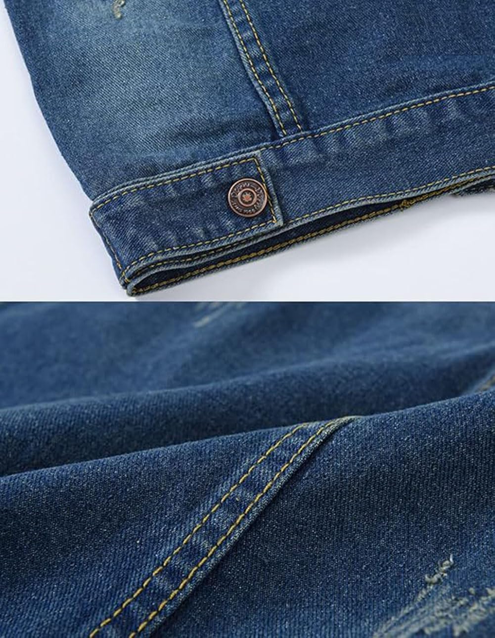 Women's Colored Denim Ripped Vest Turn Down Collar Button Down Casual Sleeveless Jean Jacket Top