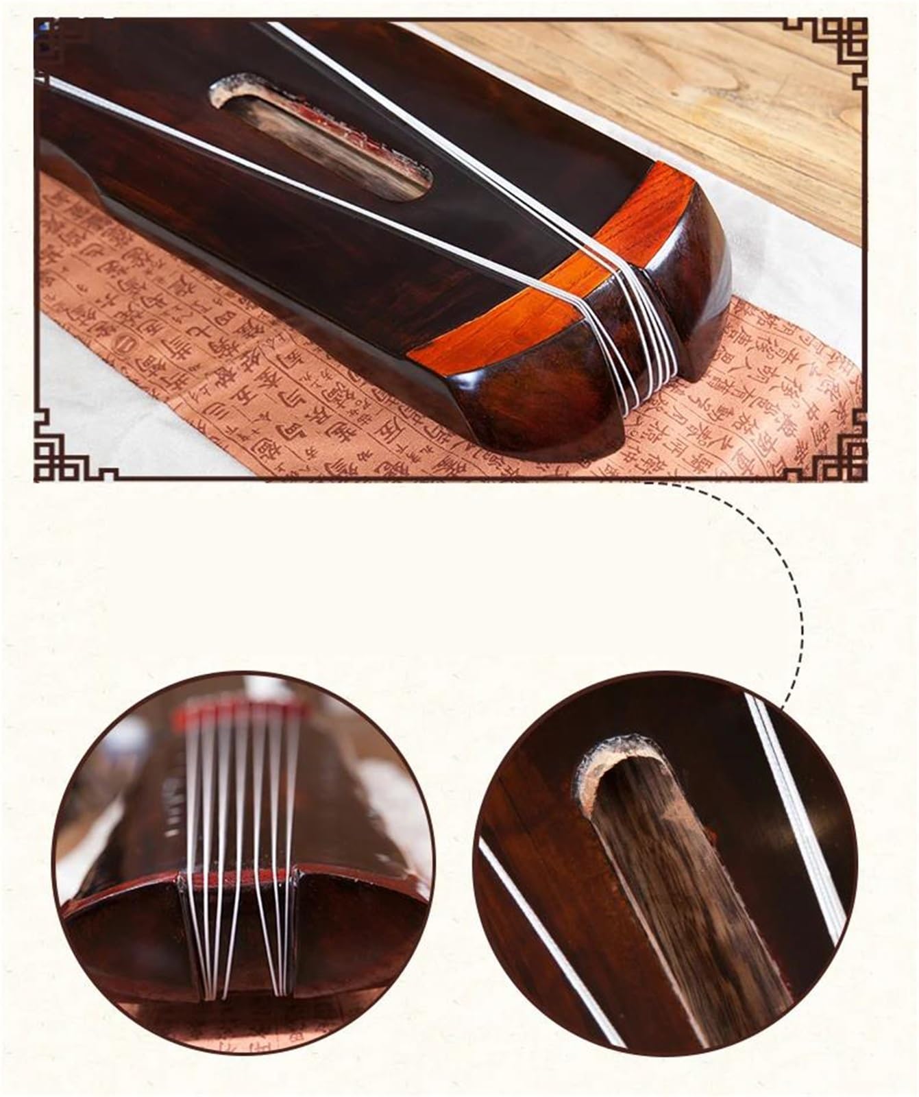 Brązowy Seven String Guqin Wykonany Ze Starego Drewna Paulowni Odpowiedni Dla Początkujących Guqin (chińska Cytra)