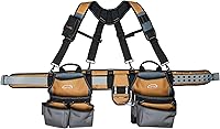 Vista 4 de MELOTOUGH Cinturón de herramientas con tirantes Bolso de herramientas con tirantes Peine para carpinteros Delantal Cinturón de herramientas