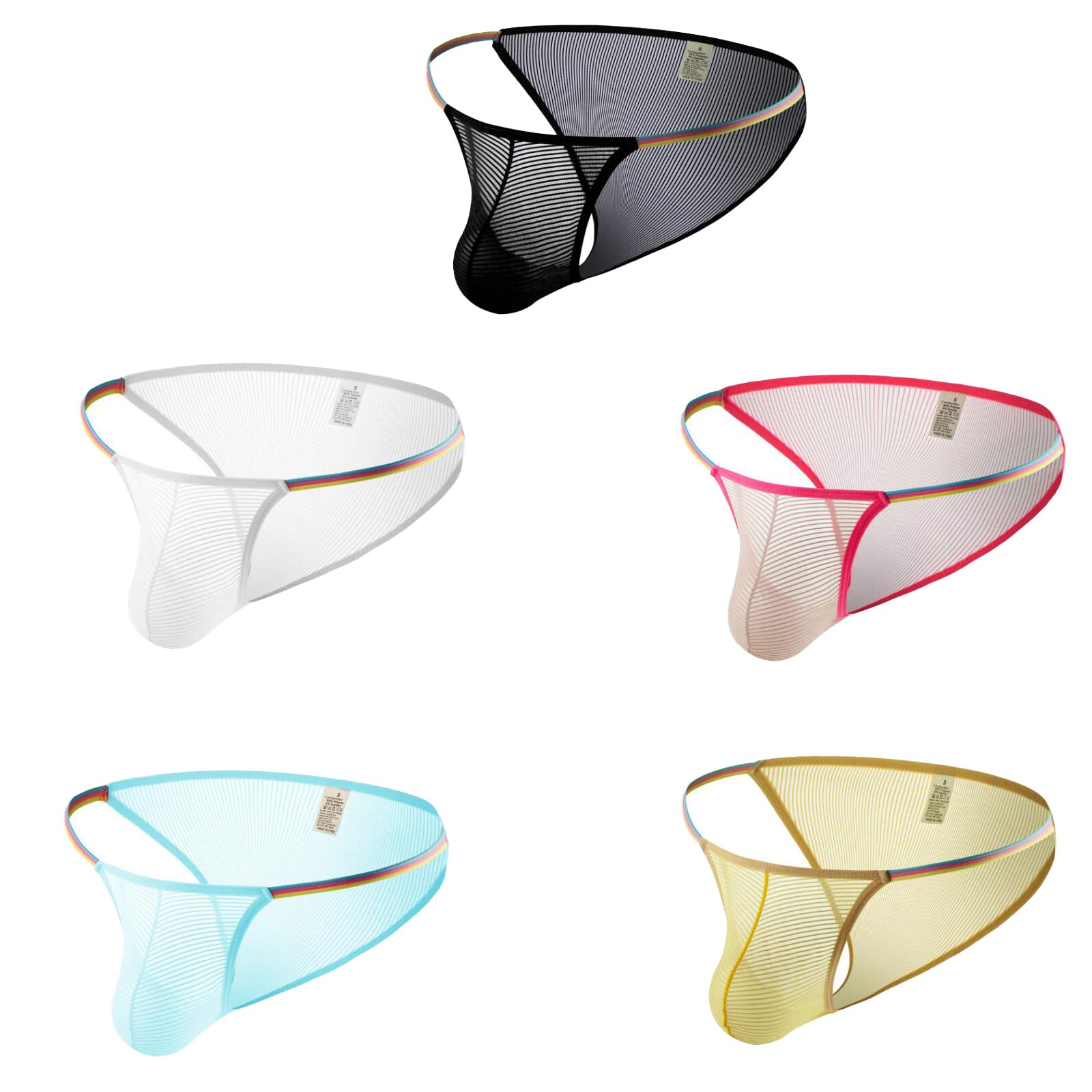 Faringoto Slip da uomo biancheria intima ultra sottile in rete pura mutande