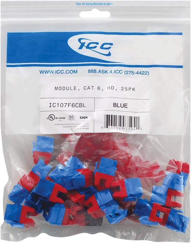 MODULE, CAT 6, HD, 25PK, BLUE