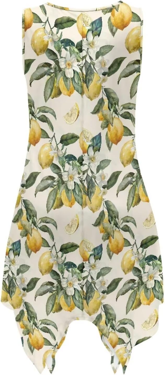 Women Summer Casual Sleeveless Crewneck Sundress A-line Flowy Irregular Midi Beach Dress Vacation Outfits - Image 6