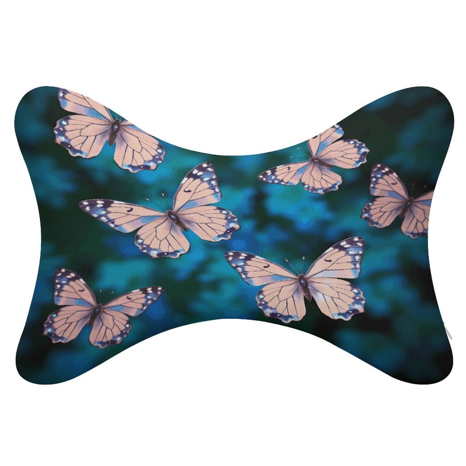 FekiLoot Cute Butterflies Car Headrest Set of 2,Softness Memory Foam Car Neck Pillow with Breathable Removable Cover Car Neck Support Pillow Ergonomic for Driving, Office