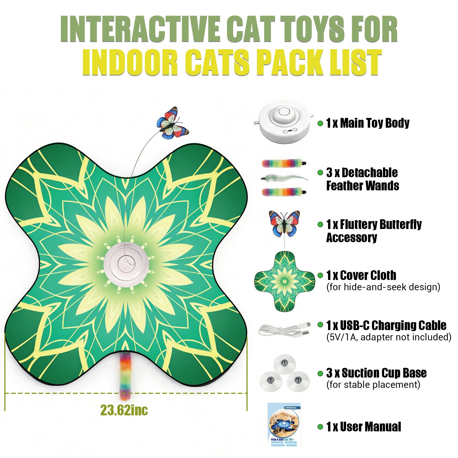 Juguetes para gatos de escondite (verde)