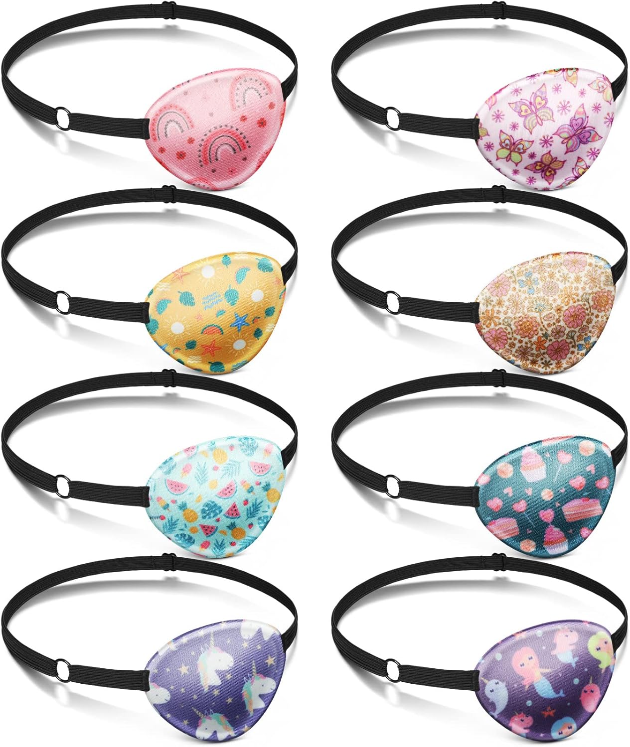 8 Pcs Eye Patches for Kids Adjustable Single Eye Patch