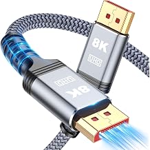 DisplayPort Cable 1.4, [VESA Certified] 8K 4K DP Cable 9.8ft, Display Port Cable [8K@60Hz, 4K@144Hz, 2K@240Hz, 32.4Gbps], High Refresh Rate for Gaming Monitor, HBR3, HDR 9.8 Feet
