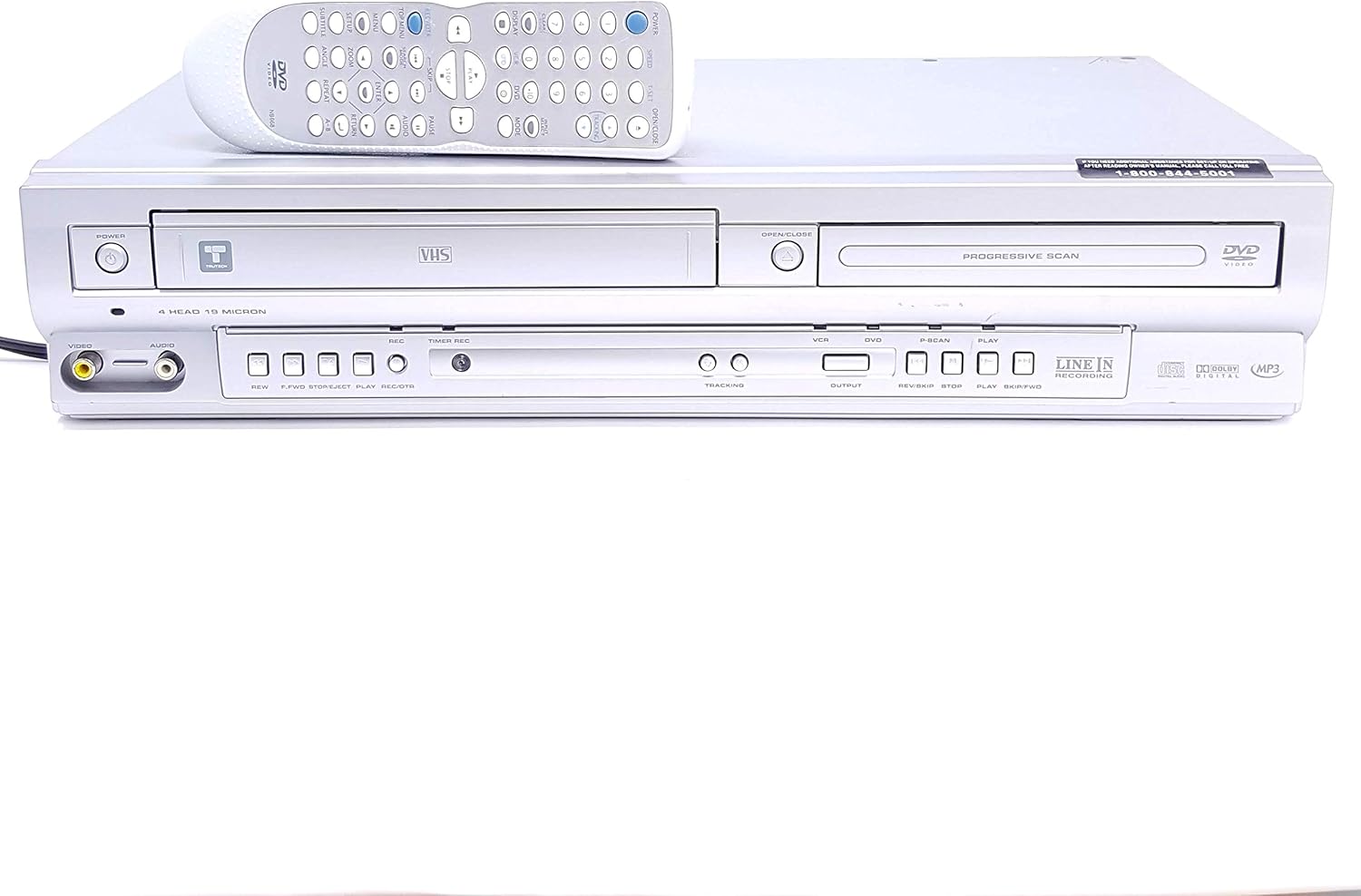 Trutech DV220TT8 DVD/VCR Combo DVD Player Video Cassette Recorder Player VCR w/ 4 Head 19 Micron