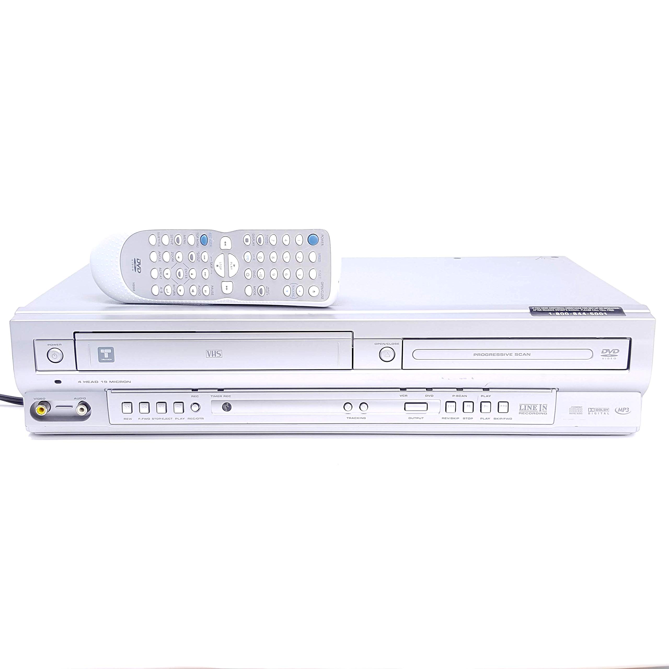 Trutech DV220TT8 DVD/VCR Combo DVD Player Video Cassette Recorder Player VCR w/ 4 Head 19 Micron