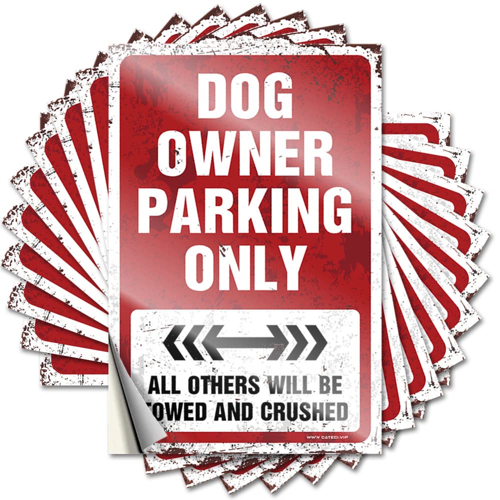 Decals Fuzzy Funny House Decor Waterproof - Dog Owner Parking Only Fun Self Adhesive Decal for Surfing Use(6X9CM)